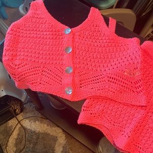 Crochet hot pink set